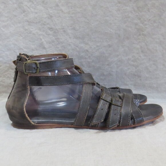Bed Stu Bed|Stü Miya Leather Sandals - Size 9 - Pewter/Graphite Distressed - Picture 3 of 13